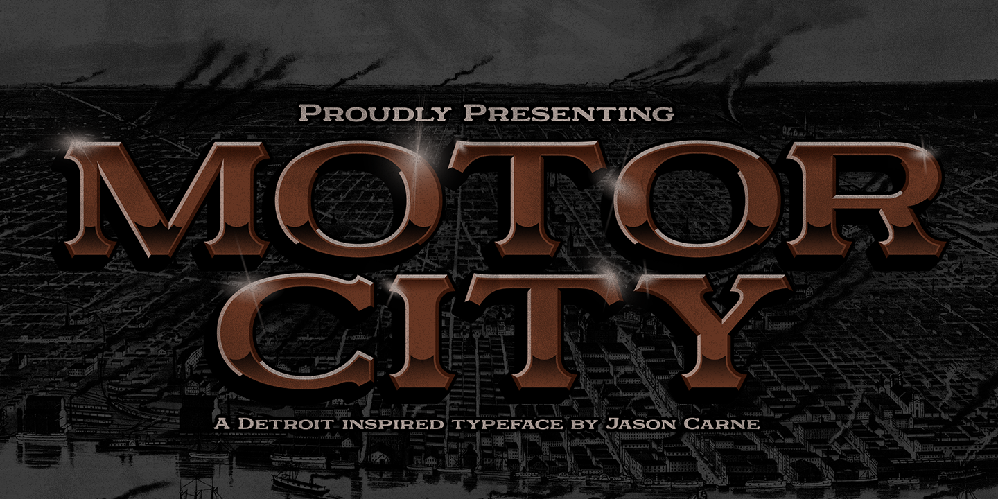 Пример шрифта Motor City